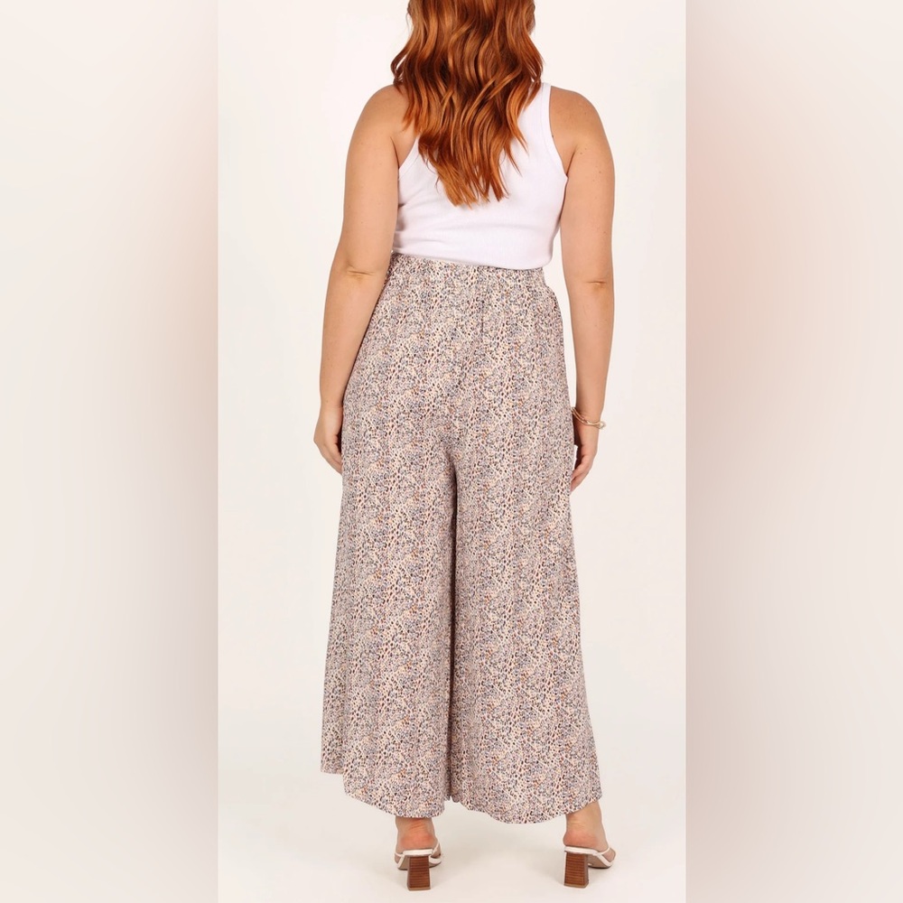 Petal & Pup Beige Floral Wide-Leg Pants - Picture 2 of 5